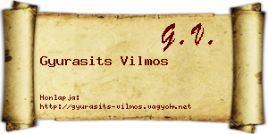 Gyurasits Vilmos névjegykártya